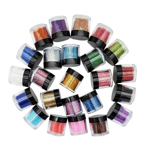 

24 colors nail powder glitter gradient nail polish art decor pigment makeup powder for home diy, Silver;gold