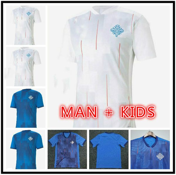 

new 2020 iceland home kit soccer jersey 2021 iceland blue football shirts men + kids kit set thailand quality shirts, Black;yellow