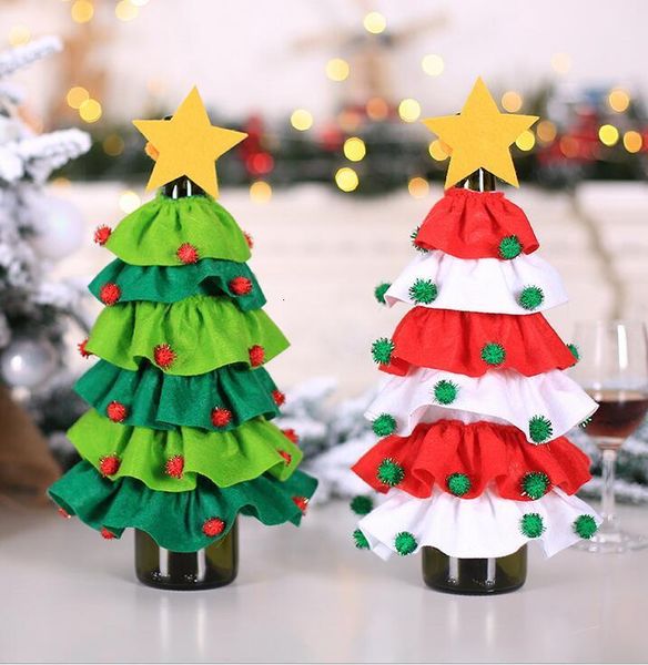 

factory0ts6new claus style wine stockings cover santa 2021 bags decoration decor christmas table bottle bag party supplies