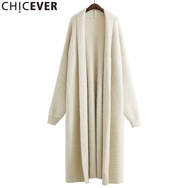 

chicever winter knitted female sweater for women batwing sleeve loose big size warm black cardigan feminino sweaters jumper 201128, White;black