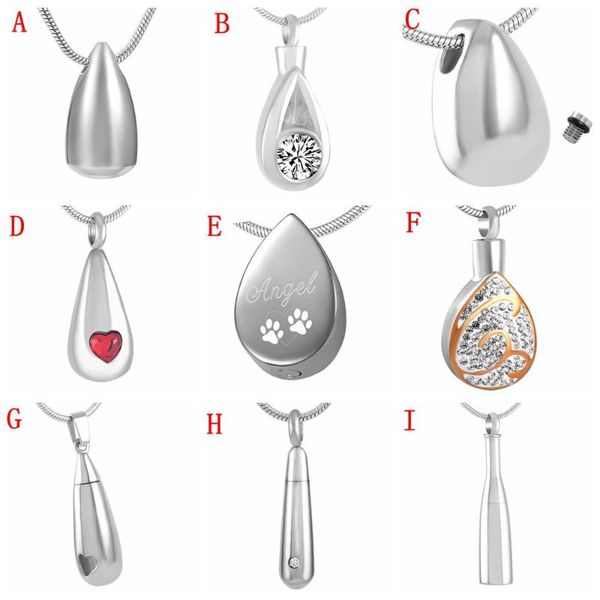 

pendant necklaces selling teardrop shape polished stainless steel cremation jewellery in memorial of loss lovers ashes keepsake locket, Silver