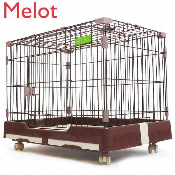 

pink pet cage with toilet & wheel for small dog cute pet cat cage villa supplies cat