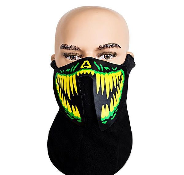 

дизайнерская маска рождество хэллоуин маска для лица дизайнер светодиодные светодиодные маски эль холодный свет мотоцикл светящийся facemask