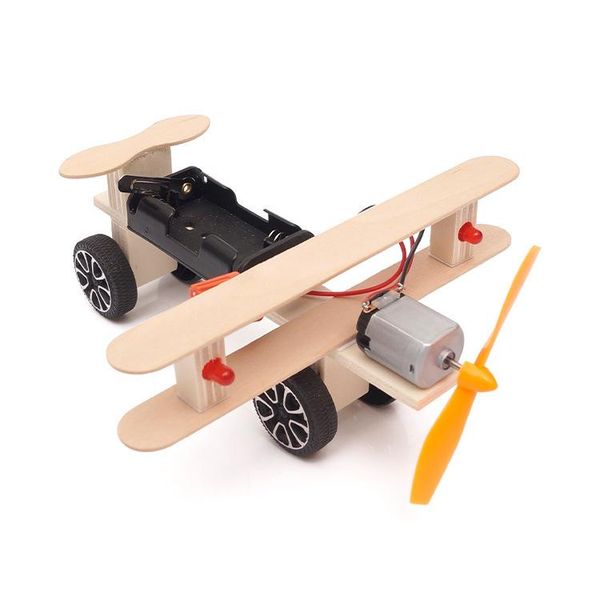 

1set creative science electric wooden taxi plane diy invention experiment material student handmade science model toy gift yjn wmtuqt