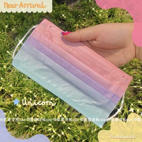 

the same rainbow gradient pattern disposable three-layer mask for bloggers