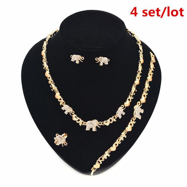 

4 set/lot women's jewelry sets necklaces earrings for bridal jewelries set nigerian woman jewelry display, Silver