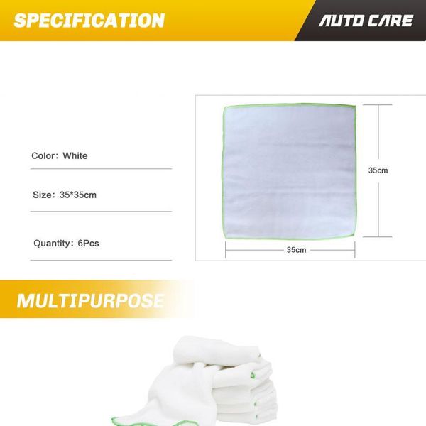 

6pcs ultra soft microfiber spa towel car polish develop a deep shine on painted finishes wax removal car cleaning qylvma