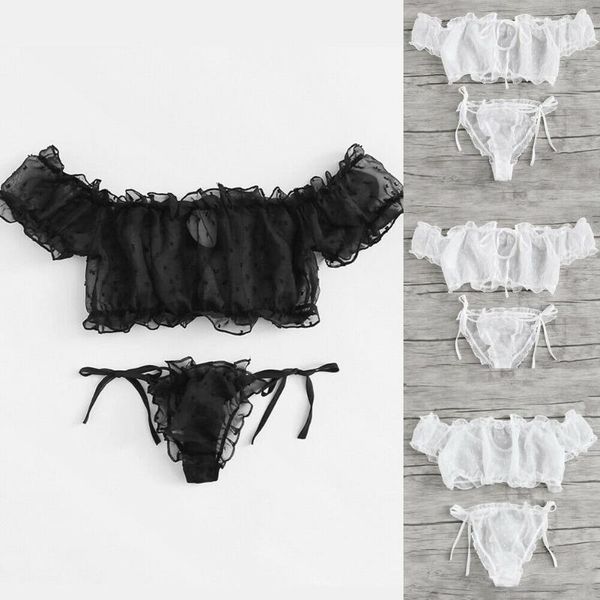 

women see-through exotic sets lady girls lingerie floral lace sleepwear bra g-string underwear set1, Red;black