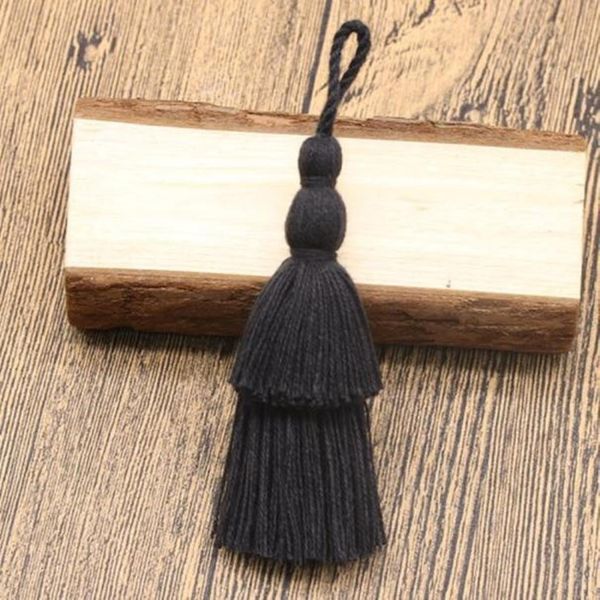 

12cm long cotton tassel 2 layers design color tassel for diy craft phone pendant key chain hanging bag garment decoration 1pcs h jllocr