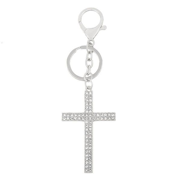 

metal automobile creative keychain customized gift retro cross waist key ring chain pendant, Silver
