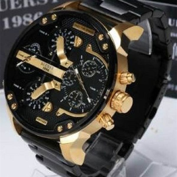Часы из нержавеющей стали для мужчин с большим циферблатом Кварцевые мужские часы DZ Модные роскошные деловые часы для мужчин Часы 220312