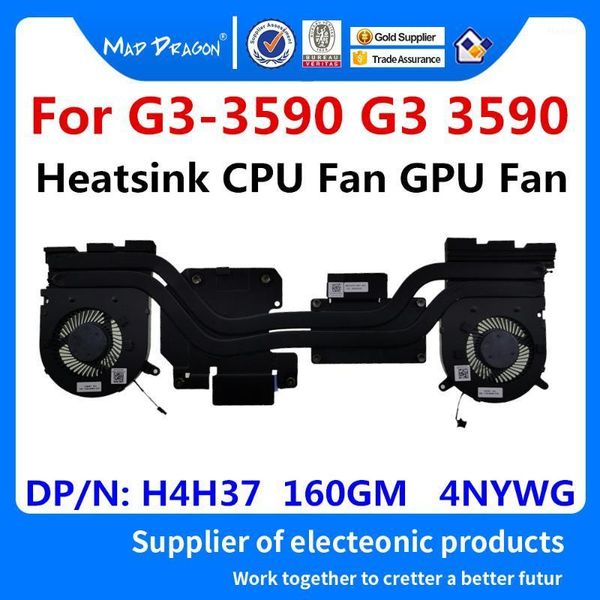 

fans & coolings original lapcpu fan gpu heatsink assembly for g3-3590 g3 3590 0h4h37 h4h37 0160gm 160gm 04nywg 4nywg1