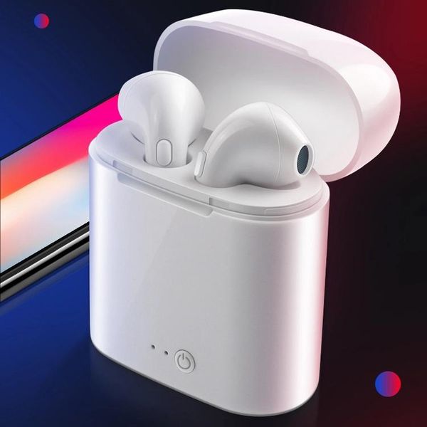 

i7 i7s tws wireless bluetooth headphones stereo 5.0 earbud headset twins headset with charging box mic for all smart phone