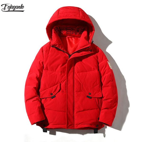 

fojaganto fashion men clothe thicken homme thick warm coat parkas hooded windproof male jacket for men clothes parka clotheing, Black