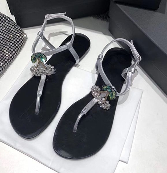 

simple rhinestone summer fruit t belt sandals clip toe crystal glitter cherry beach holidays plana zapatos sandalias 9lcb, Black