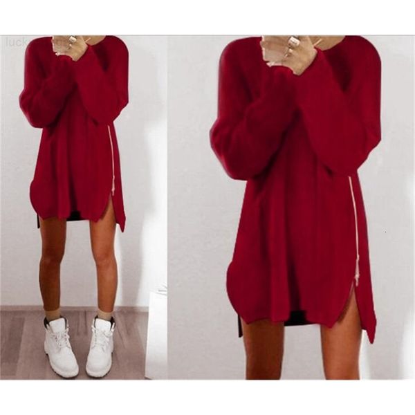 

6 colors the new leisure zipper sweater fashion loose women dress m228, Black;gray