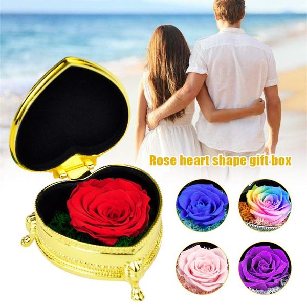 

рождественский день святого валентина подарок роза в форме сердца металлические украшения консервированные цветочные подарочные коробки js23