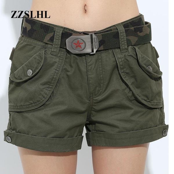 

brand laides shorts women casual shorts loose pockets zipper army green large summer ladies outdoors plus size, White;black