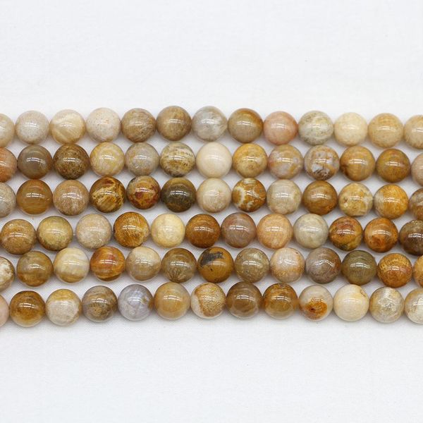 

1strand lot natural chrysanthemum stone coral fossils bead round loose spacer beads for jewelry making findings diy bracelet h jllwdh