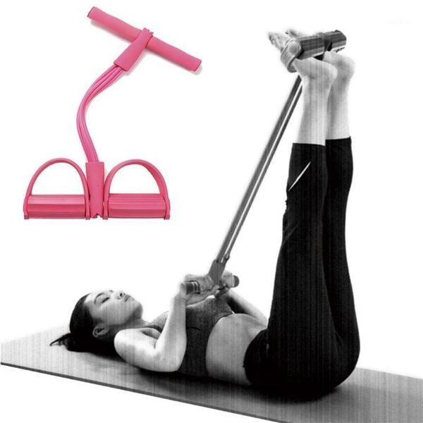 

2/4 tube strong fitness resistance bands latex pedal ropes pilates exerciser foot pull equipment slimming sports yoga fitne n5o31