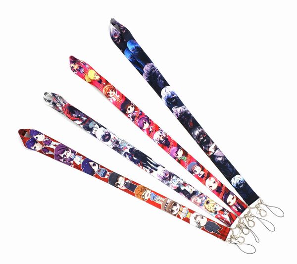 2021 Handygurte Charms Tokyo Ghoul Anime Cartoon Lanyard Ausweishalter Schlüssel Mobile Halshalter für Autoschlüsselkarte