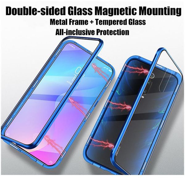 

double sided magnetic metal case for xiaomi mi 9 se cc9 a3 lite poco f1 9t glass cover for redmi jllskj