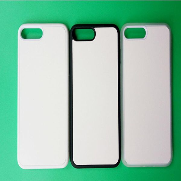 

wholesale 7 iphone blank tpu+pc sublimation case 6/6s shipping 7 rubber plus with aluminum inserts 2d for jenih