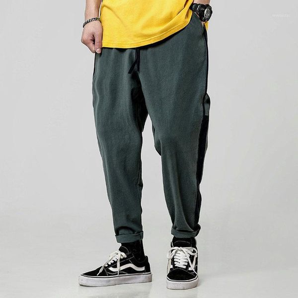

nice men jogger trousers hip hop summer casual street male ankle-length harem pants loose streetwear men sweatpants1, Black