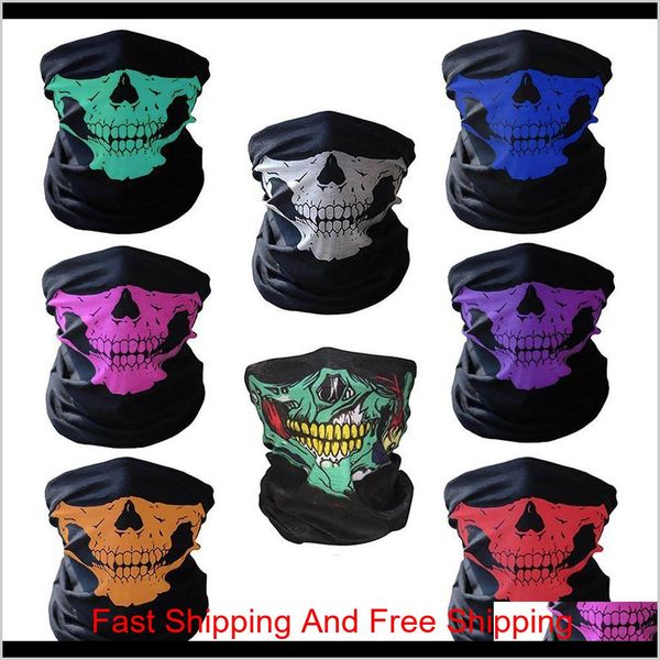 

us stockhalloween mask festival skeleton skull masks outdoor motorcycle bicycle multi function neck warmer ghost half face mask scarf qdzgp, Blue;black