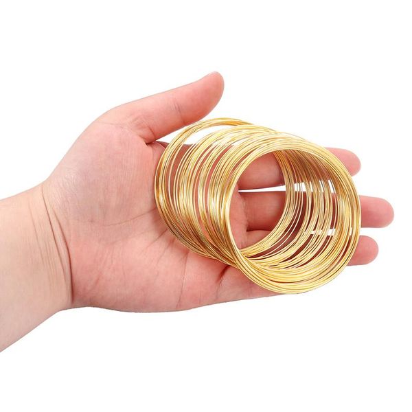 

100 loops/lot 0.6mm silver gold bronze memory beading steel wire for diy jewelry making findings accessories supplies b wmtwgb, White;red