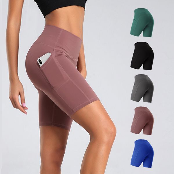 

sports for women 2020 new cycling running fitness high waist push up hip side pocket tight gym shorts leggings quick-dry, White;black