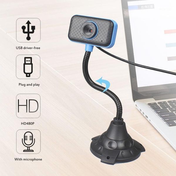 

480p notebook computer online live class night vision camera built-in microphone auto focus 360 degree bending camera1