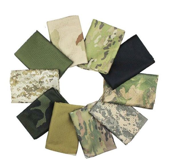 

10 color tactical hunting camouflage sniper cover multi veil face scarves shawl desert masks summer outdoor mesh scarf