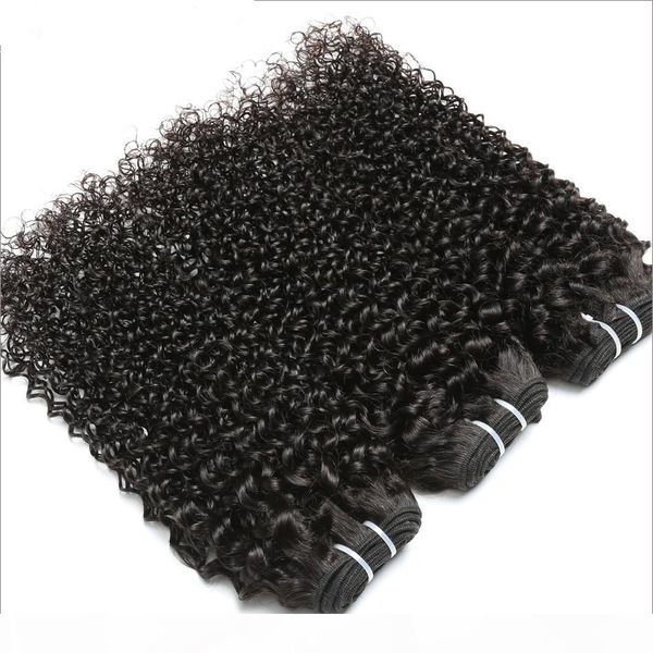 

10a double drawn virgin human hair 3 bundles natural black unprocessed brazilian kinky curly human hair extensions hair