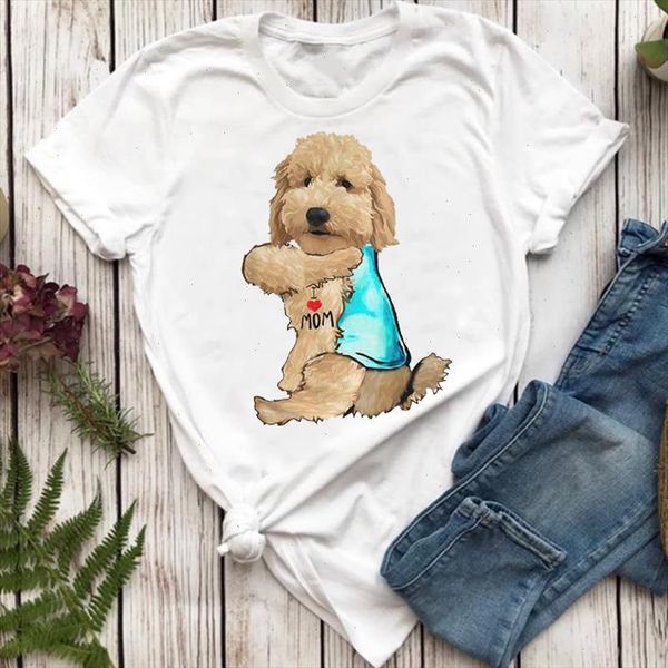 

women t shirts funny fashion casual 90s printing animal dog pet mom lady tshirt female ladies print graphic tee t shirt, White