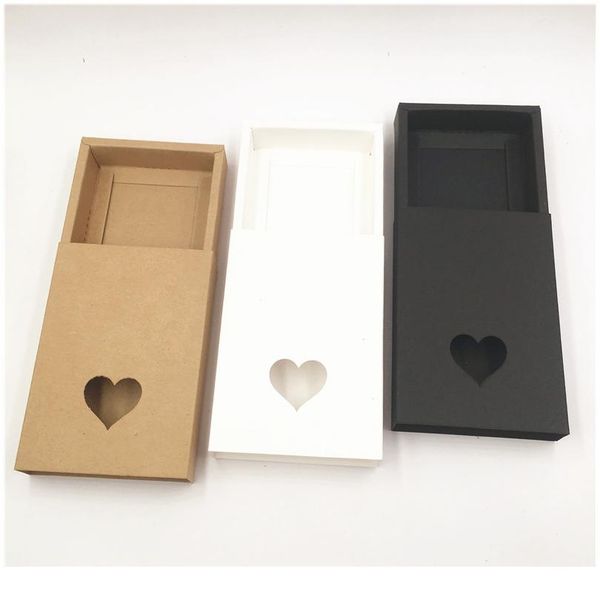 

50pcs kraft/white/black paper drawer box for festival supplies packing paper mini box souvenir sto sqcgze