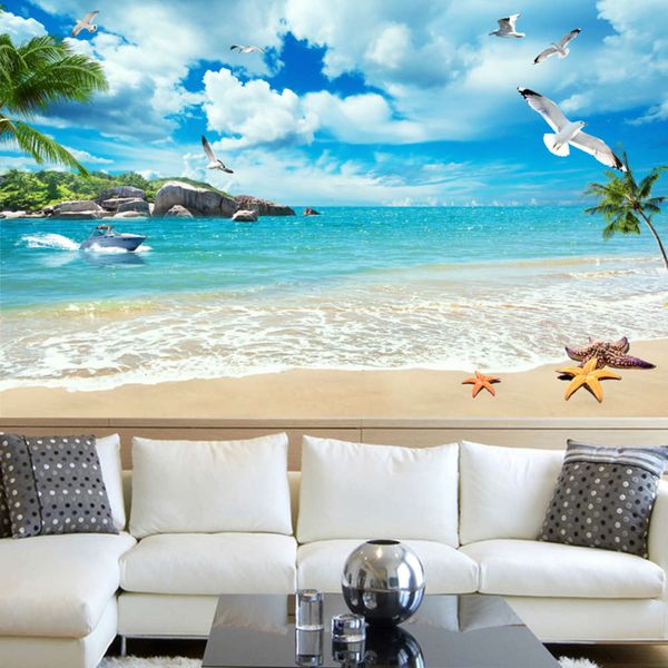 

self adhive landscape mural 3d solid wallpaper sticker background wall painting