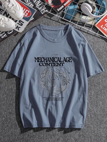 

men cartoon graphic tee e5uo#, White;black