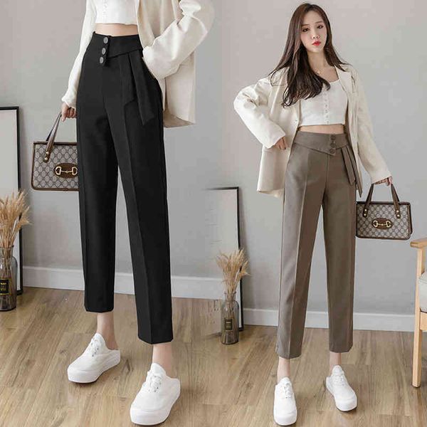 

women's pants & capris casual, chic women's pants in spring fashion, smooth with elastic on the button, high waist, plus size, ele, Black;white