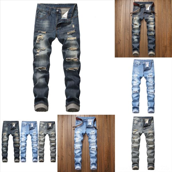 

pmwvz high-quality dener men designer mens shorts jeans slim motorcycle jeans s man jeans moto biker causal hole mens denim pants hip hop, Black