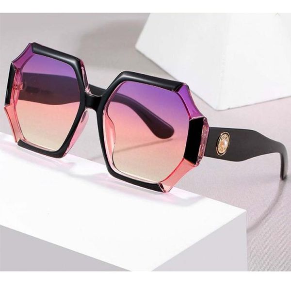 

oversize square sunglasses women clear lens vintage gradient sunglasses female shades de soleil femme uv400, White;black
