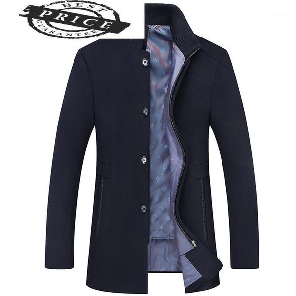 

slim wool coat new winter fit jackets mens casual warm outerwear jacket and coat men pea size m-7xl size 29884-61, Black