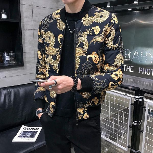 

ropa mujer invierno plumas de hombre down jackets male casual down jacket coat warm parka duck jacket men printing1, Black