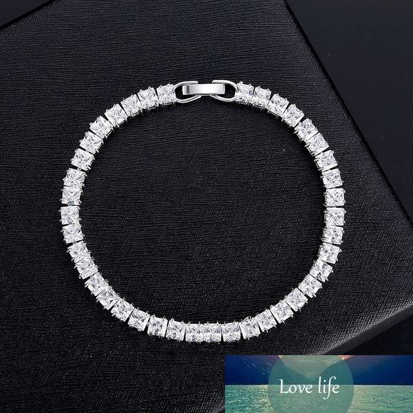 Nova princesa de luxo 3mm 18 cm 925 pulseira de prata esterlina pulseira para mulheres aniversário presente jóias por atacado moonso s5451