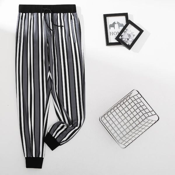 

print pants summer fashion laceup streetwear loose trousers joggers pantalones hombre england style casual sport pants, Black