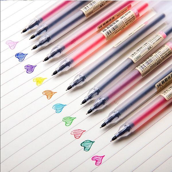 

kawaii creative color gel pen 0.5mm writing stationery fashion style school office supplies 12 pcs/lot