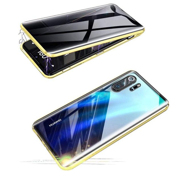 

anti-peep magnetic case for huawei p40 30 pro honor mate 30 20 adsorption double-sided privacy clear back phone cas wmtydq