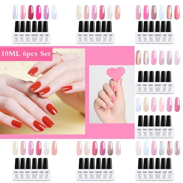 

nail art kits elite99 6pcs gel polish set cherry pink series soak off varnish primer for manicure kit enamel lacquer