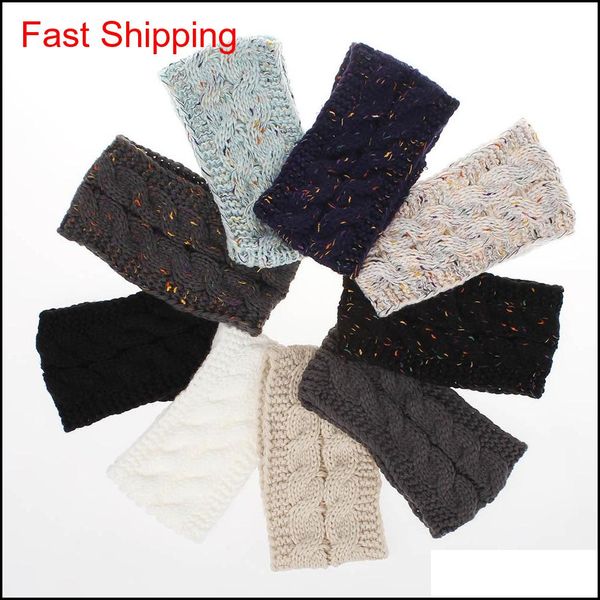 

dropshipping knitted crochet headband autumn winter new women sports headwrap hairband fascinator hat head dress headpieces 21 colors vuwt7, Black;brown
