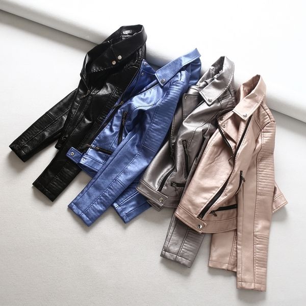 

leather bright women blue black coat moto biker jacket chaqueta mujer jaqueta de couro 201030